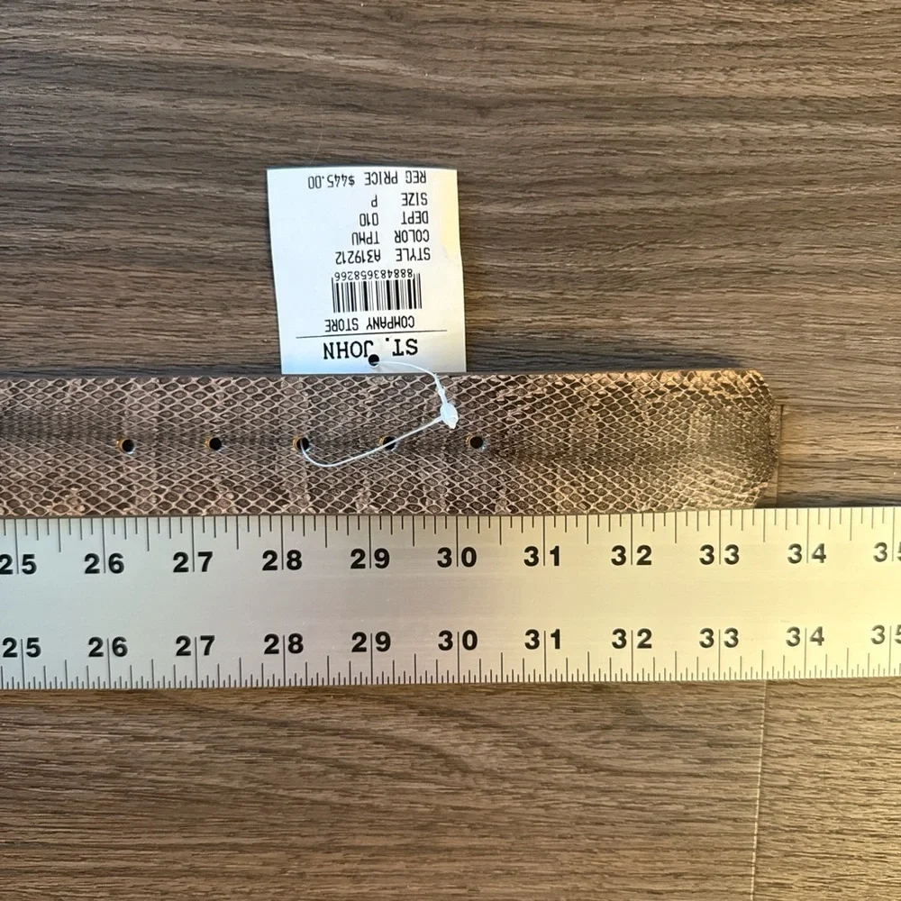 NWT St.John python belt with rhinestone buckle size P